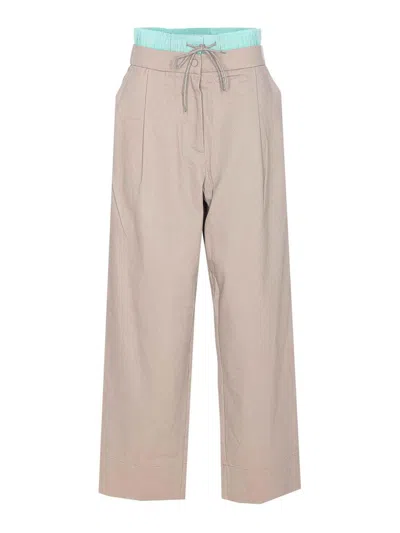 Essentiel Antwerp Elastic Waist Casual Pants In Beige