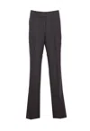 Essentiel Antwerp Pinstripe Zip Trousers In Gray