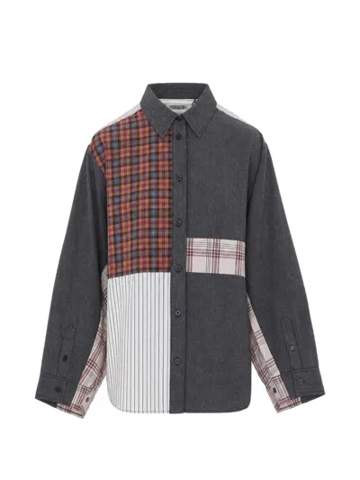 Essentiel Antwerp Patchwork Check-print Shirt In Multi