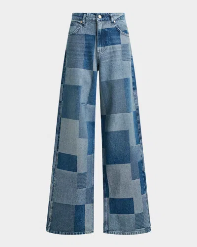 Essentiel Antwerp Patchwork Straight-leg Jeans In Blue