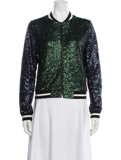 Pre-owned Essentiel Antwerp Patterned Bomber Jacket In Green