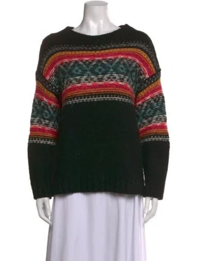 Pre-owned Essentiel Antwerp Patterned Crew Neck Sweater In Black