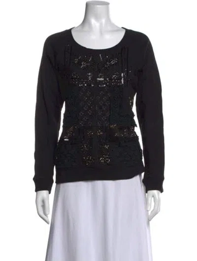 Pre-owned Essentiel Antwerp Patterned Crew Neck Sweater In Black