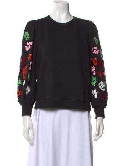 Pre-owned Essentiel Antwerp Patterned Crew Neck Sweatshirt In Black
