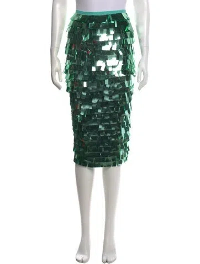 Pre-owned Essentiel Antwerp Patterned Midi Length Skirt In Green