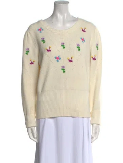 Pre-owned Essentiel Antwerp Patterned Scoop Neck Sweater In Neutral