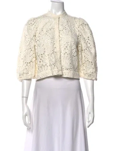 Pre-owned Essentiel Antwerp Patterned Short Sleeve Top In Neutrals