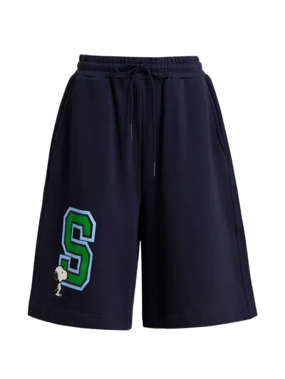 Essentiel Antwerp Peanuts™ Patch Shorts In Blue