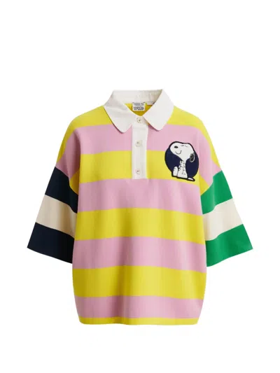 Essentiel Antwerp Peanuts™ Patch Striped Polo Sweater In Multi