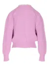 Essentiel Antwerp Pearl-embellished Round-neck Cardigan In Purple