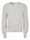 Essentiel Antwerp Pearl-embellished Wool Sweater In White