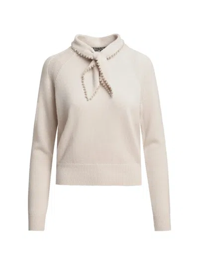 Essentiel Antwerp Pearl-embellished Self-tie Sweater In Neutrals