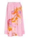 Essentiel Antwerp Pink And White Hemini Skirt In Nude & Neutrals