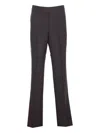 Essentiel Antwerp Pinstripe Zip Trousers In Gray