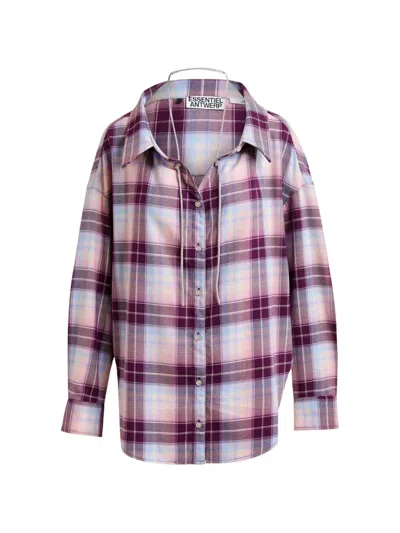 Essentiel Antwerp Plaid-pattern Rhinestone-embellishment Shirt In Multi