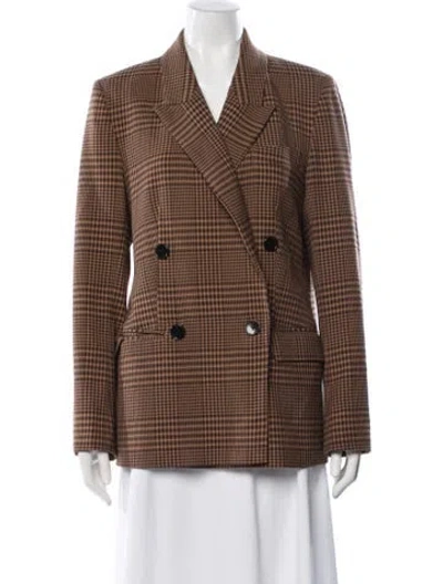 Pre-owned Essentiel Antwerp Plaid Print Blazer In Brown