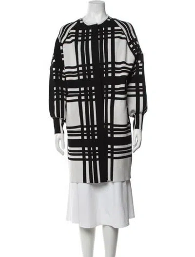 Pre-owned Essentiel Antwerp Plaid Print Coat In Black