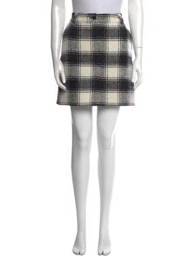 Pre-owned Essentiel Antwerp Plaid Print Mini Skirt W/ Tags In Black