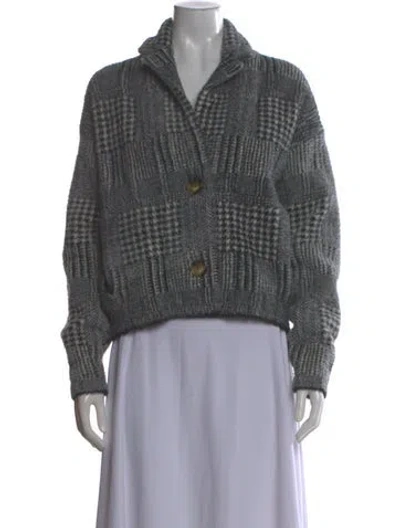 Pre-owned Essentiel Antwerp Plaid Print Sweater In Gray