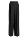 Essentiel Antwerp Pleated Pinstripe-pattern Trousers In Black