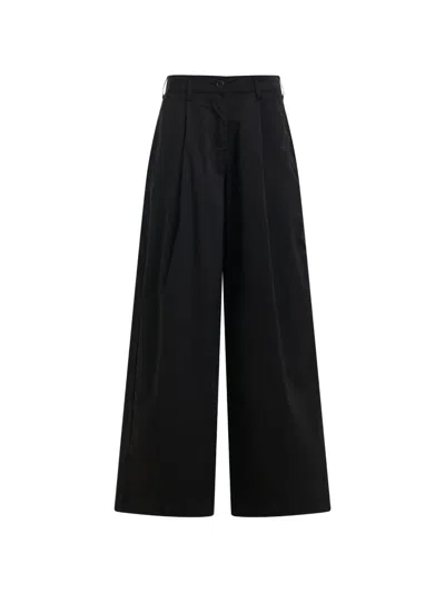 Essentiel Antwerp Pleated Wide-leg Trousers In Black