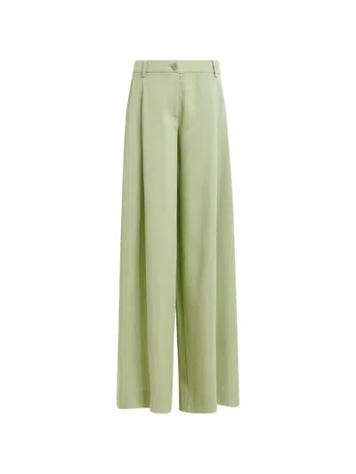 Essentiel Antwerp Pleated Wide-leg Trousers In Green