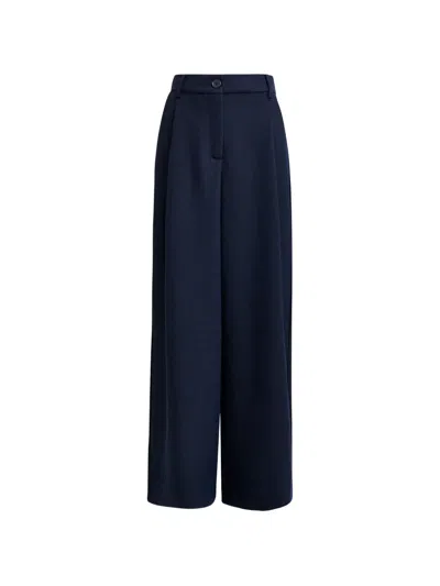 Essentiel Antwerp Pleated Wide-leg Trousers In Blue