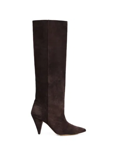 Essentiel Antwerp Pointed-toe Slouched Knee-high Boots In 브라운