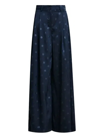 Essentiel Antwerp Polka-dot Pleated Trousers In Blue