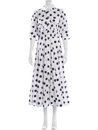 Pre-owned Essentiel Antwerp Polka Dot Print Long Dress In Gray