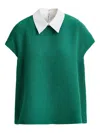 Essentiel Antwerp Polo-collar Blouse In Green