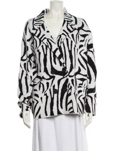 Pre-owned Essentiel Antwerp Printed Blazer In White