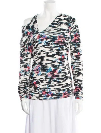 Pre-owned Essentiel Antwerp Printed Cowl Neck Blouse W/ Tags In Neutral