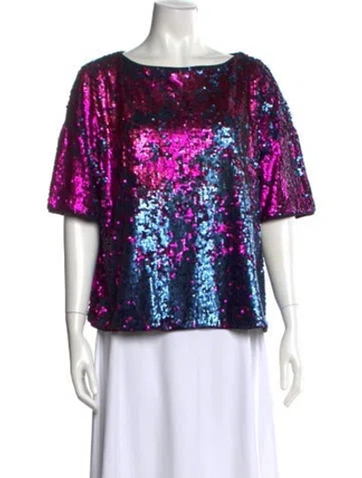 Pre-owned Essentiel Antwerp Printed Crew Neck Top In Multi