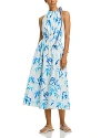 Essentiel Antwerp Famerica Smocked Halter Sleeveless Midi Dress In Off White