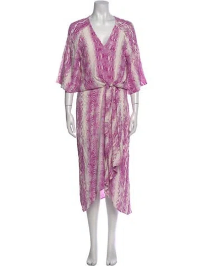 Pre-owned Essentiel Antwerp Printed Long Dress In Purple