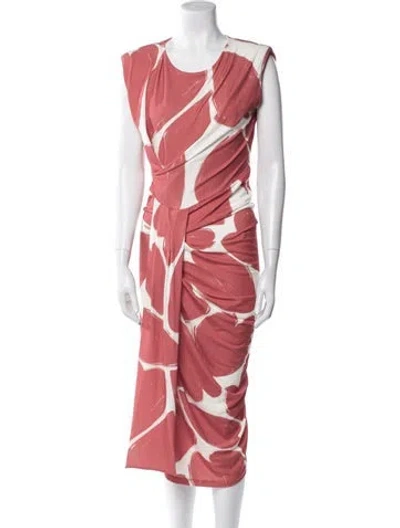 Pre-owned Essentiel Antwerp Printed Long Dress W/ Tags In Orange