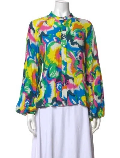 Pre-owned Essentiel Antwerp Printed Long Sleeve Blouse In Multi