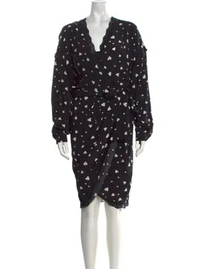 Pre-owned Essentiel Antwerp Printed Midi Length Dress In Black