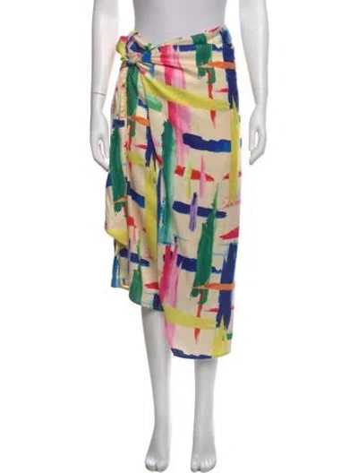 Pre-owned Essentiel Antwerp Printed Midi Length Skirt In Yellow