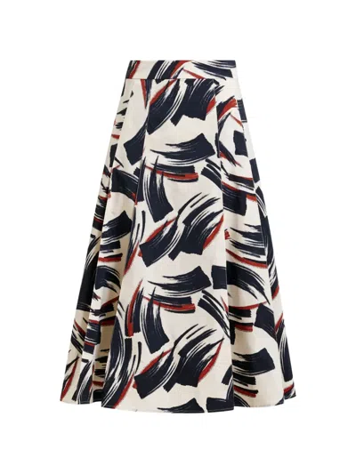 Essentiel Antwerp Printed Midi Skirt In Neutral