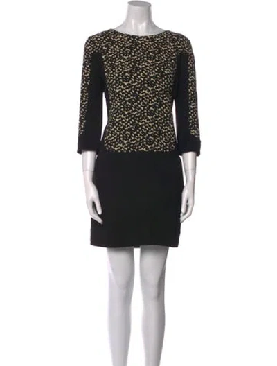 Pre-owned Essentiel Antwerp Printed Mini Dress In Black