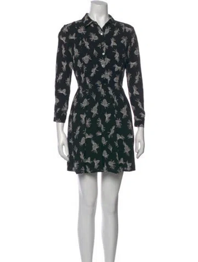 Pre-owned Essentiel Antwerp Printed Mini Dress In Black