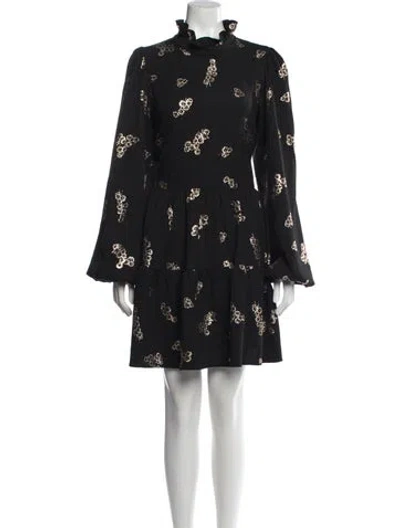 Pre-owned Essentiel Antwerp Printed Mini Dress In Black