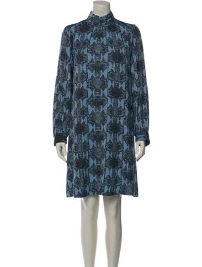 Pre-owned Essentiel Antwerp Printed Mini Dress In Blue