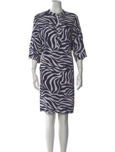 Pre-owned Essentiel Antwerp Printed Mini Dress In Blue