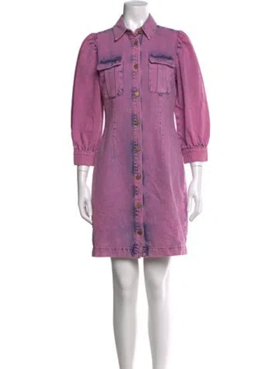 Pre-owned Essentiel Antwerp Printed Mini Dress In Purple
