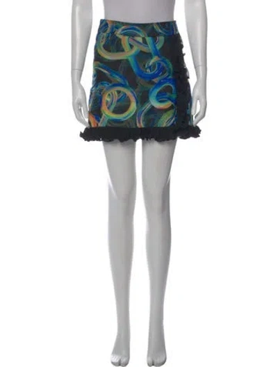 Pre-owned Essentiel Antwerp Printed Mini Skirt In Blue