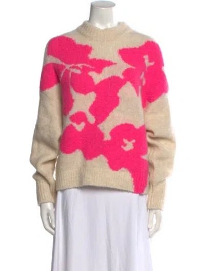 Pre-owned Essentiel Antwerp Printed Mock Neck Sweater In Pink