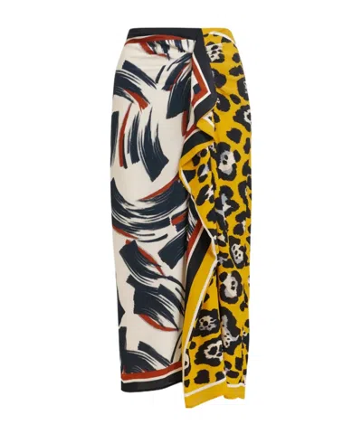 Essentiel Antwerp Printed Pleated Midi Skirt In Multi